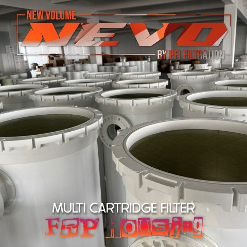 frp seawater housing multi cartridge filter swro