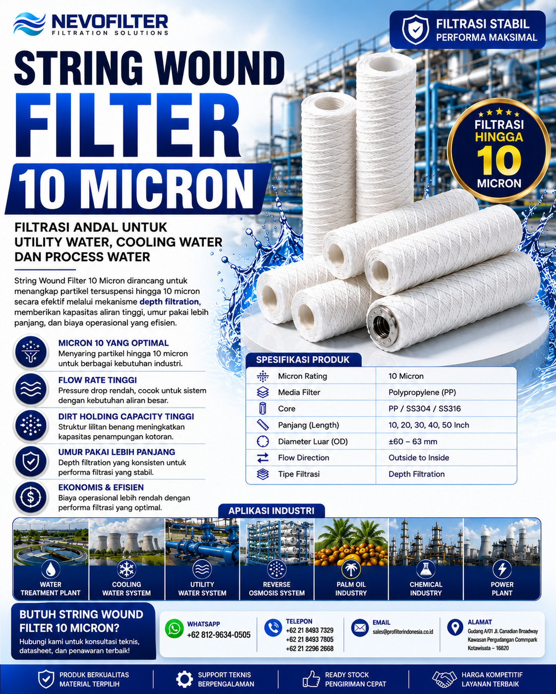 String Wound Filter 10 Micron