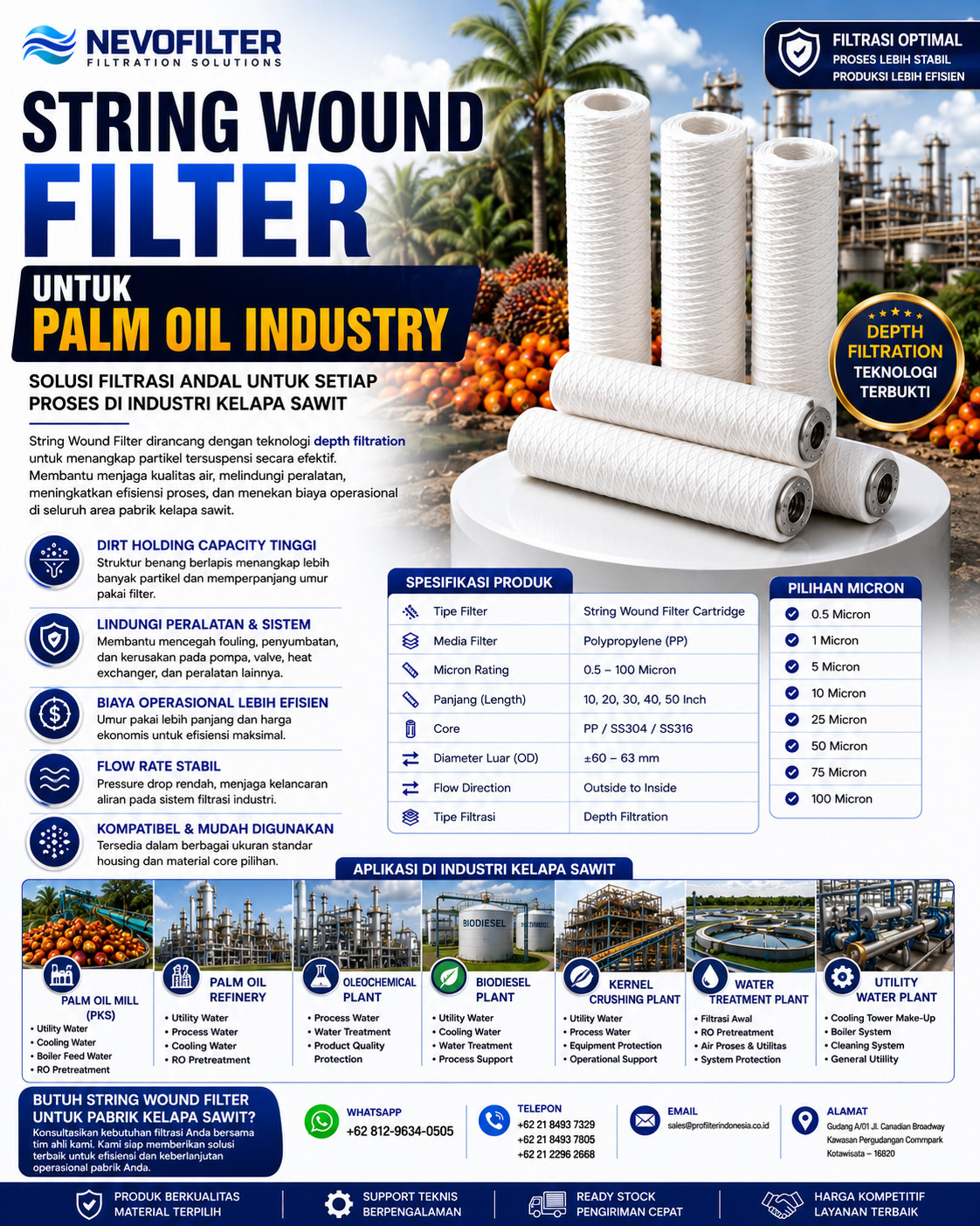 String Wound Filter untuk Palm Oil Industry